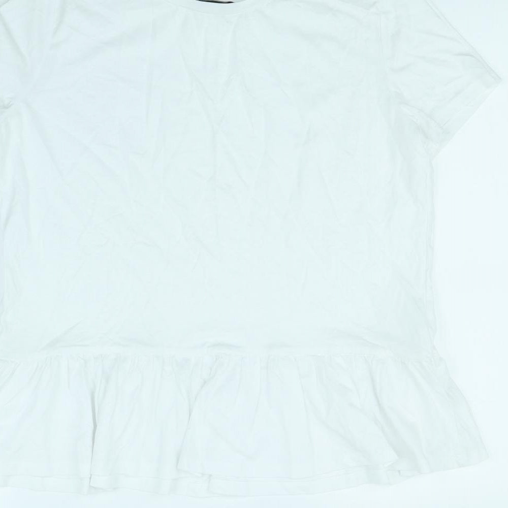 F&F Womens White Basic Blouse Size 14