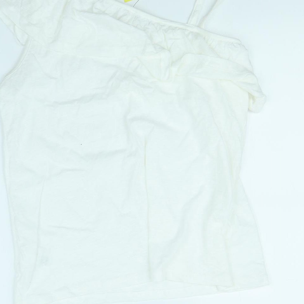 Papaya Womens White Basic T-Shirt Size 14
