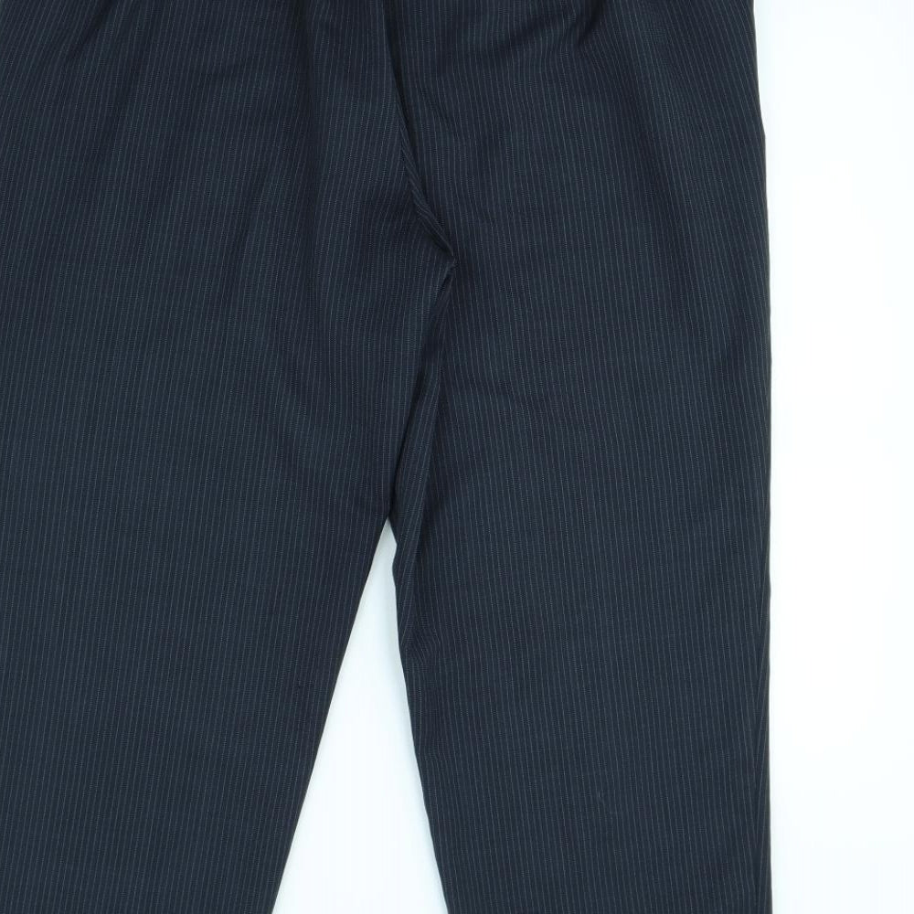 Classic Womens Blue Striped Dress Pants Trousers Size 18 L30 in