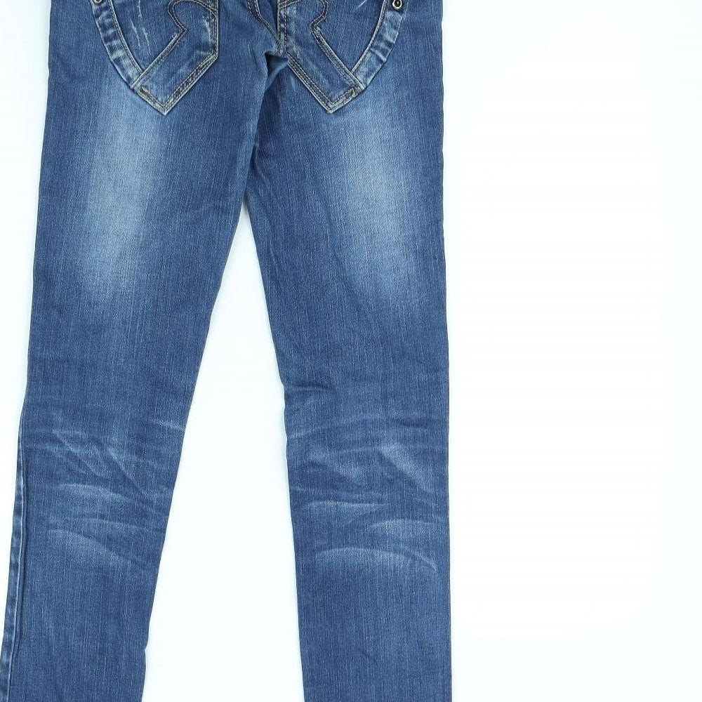 Miss BonBon Womens Blue Skinny Jeans Size 28 in L30 in