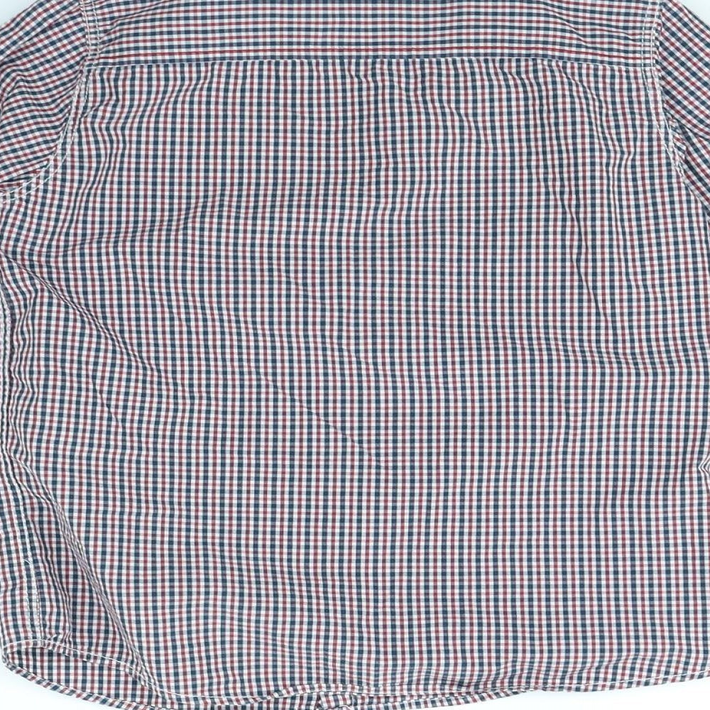NEXT Girls Red Plaid Basic Button-Up Size 8 Years