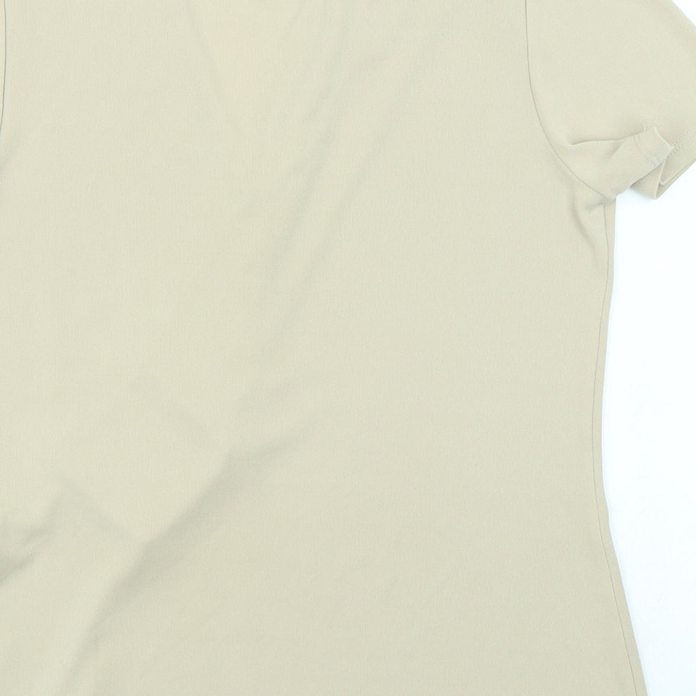 JF Womens Beige Basic T-Shirt Size 10