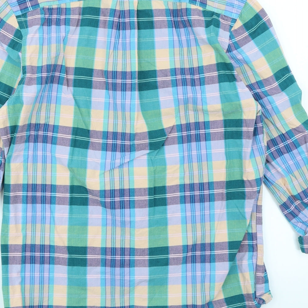 Gap Womens Blue Plaid Basic Button-Up Size S