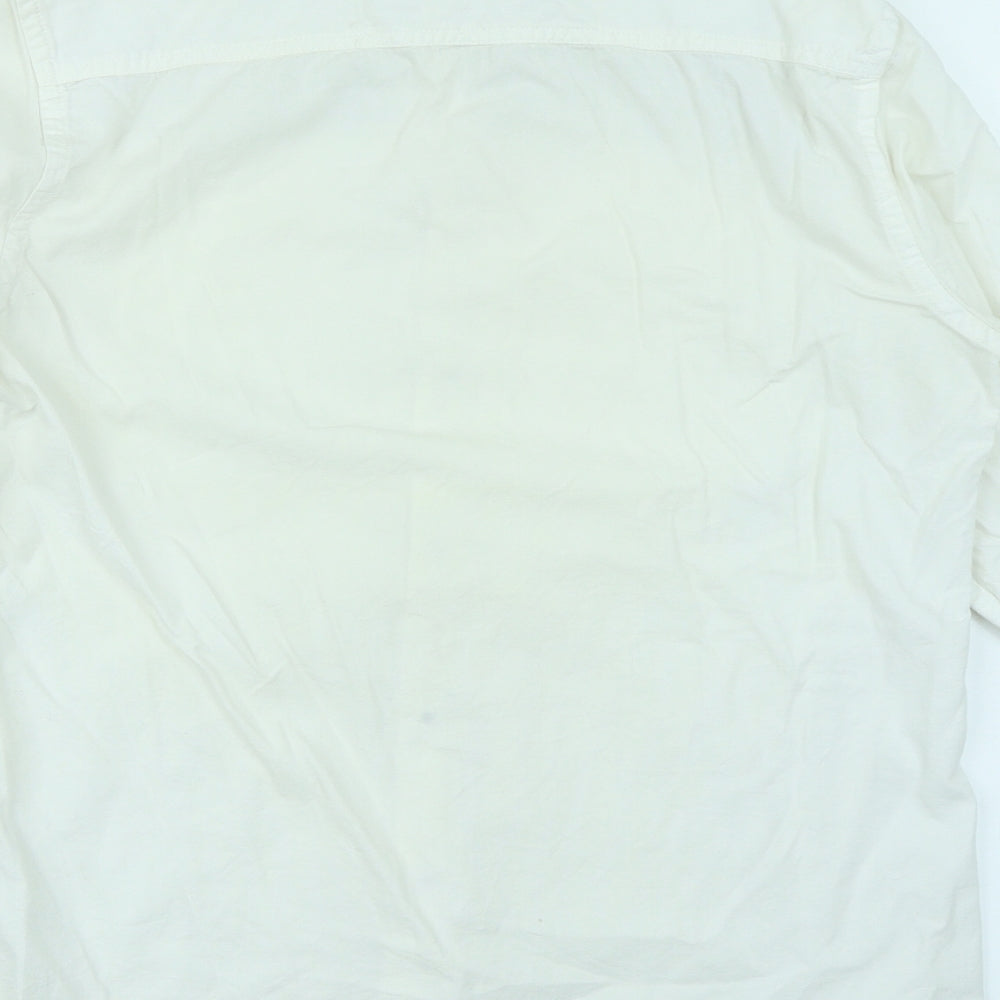 River Island Mens White Colourblock Button-Up Size S