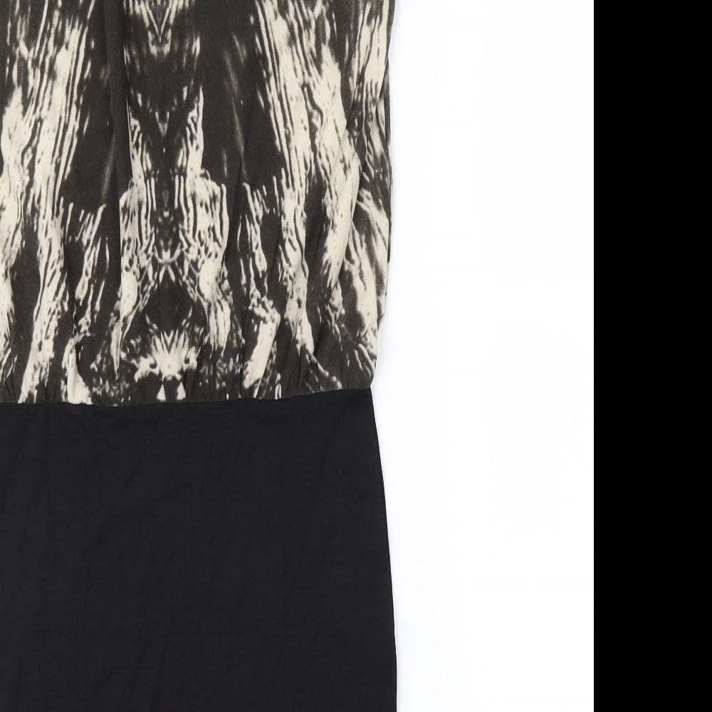 Truly Mine Womens Black Geometric Shift Size 8
