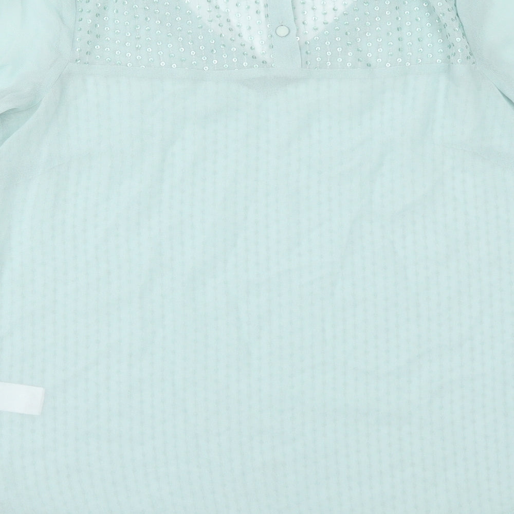 NEXT Womens Green Chiffon Tunic Size 10 - SEQUIS