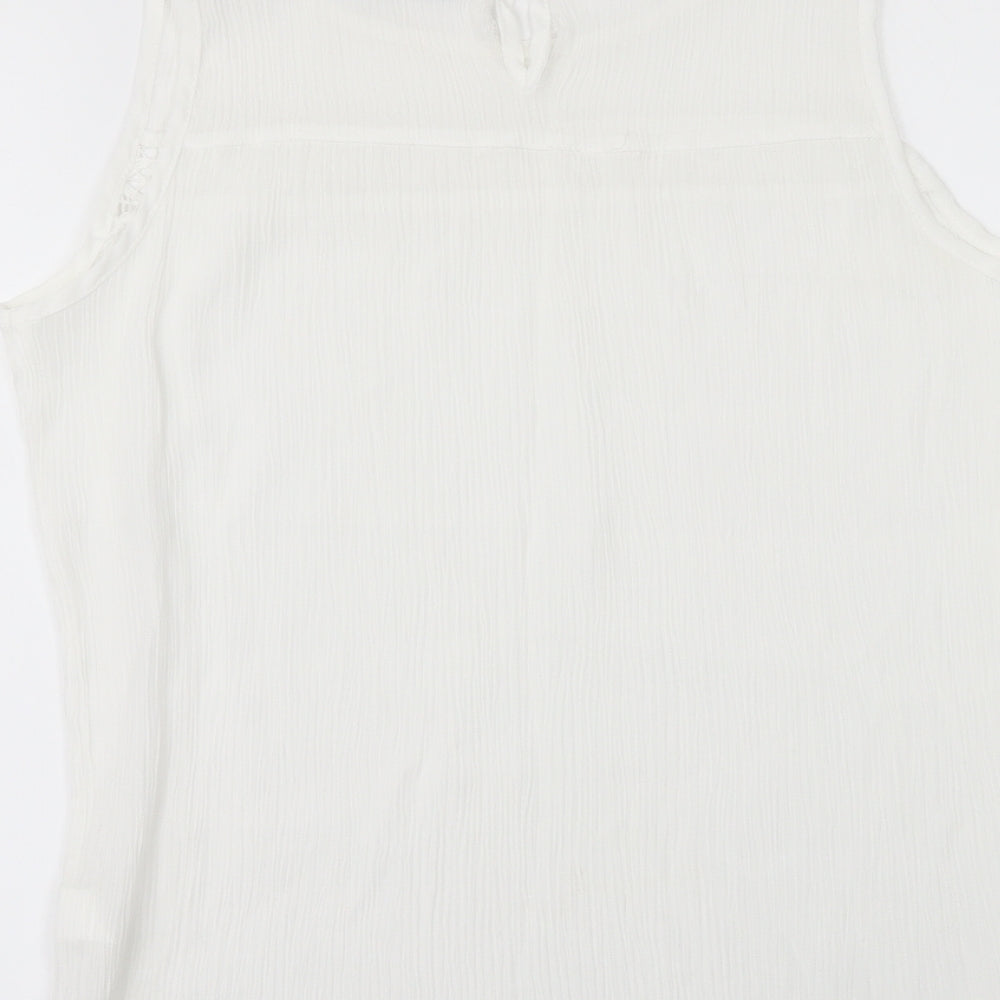 FULLAH SUGAR Womens White Tunic Blouse Size L