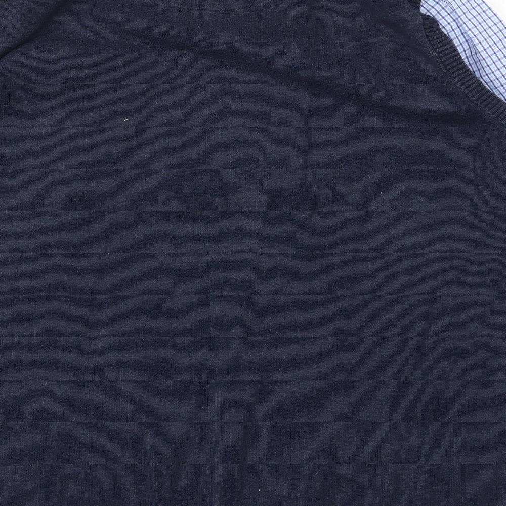 Easy Mens Blue Check Polo Size 2XL