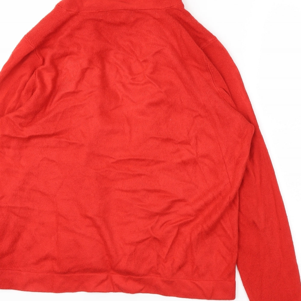 Matalan Womens Red Cardigan Jumper Size 14