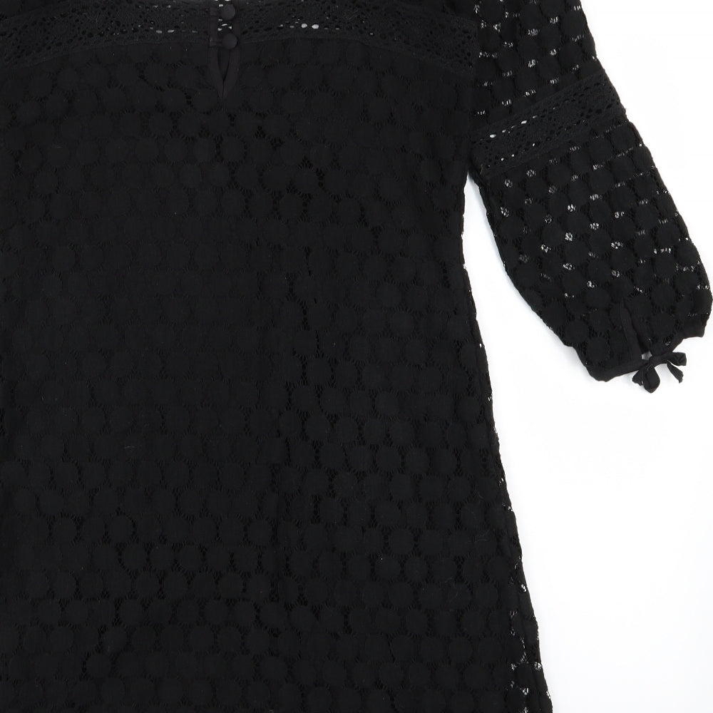 Solitaire Womens Black Fit & Flare Size S