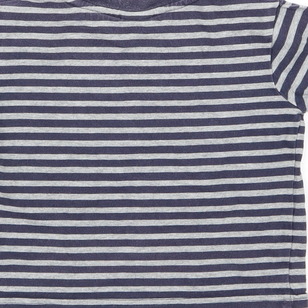 MINIMODE Boys Blue Striped Basic T-Shirt Size 18-24 Months