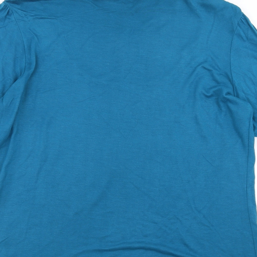 Wardrobe Womens Blue Basic Blouse Size 14