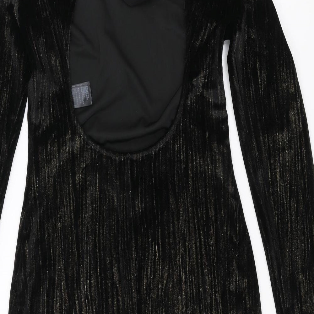 Topshop Womens Black Mini Size 6 - open back