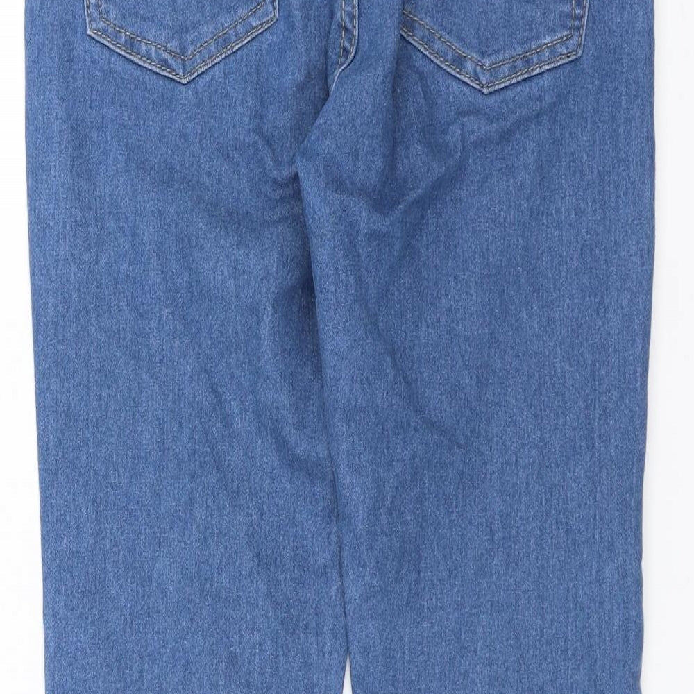 Boohoo Womens Blue Denim Skinny Jeans Size 6 L27 in - distressed hem