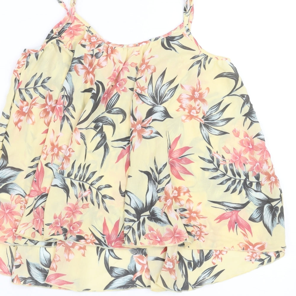 H&M Womens Yellow Floral Camisole Blouse Size 4