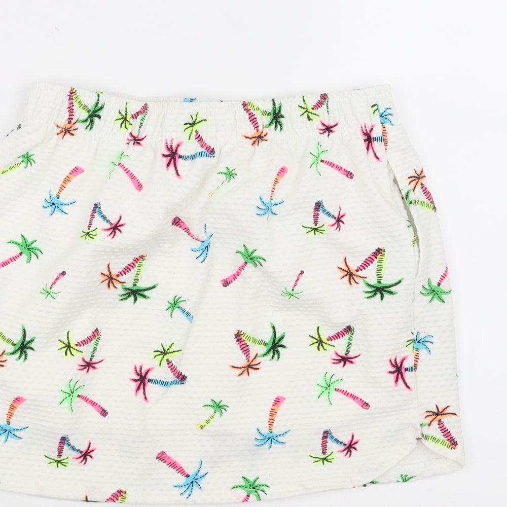 NEXT Girls White A-Line Skirt Size 9 Years - palm trees
