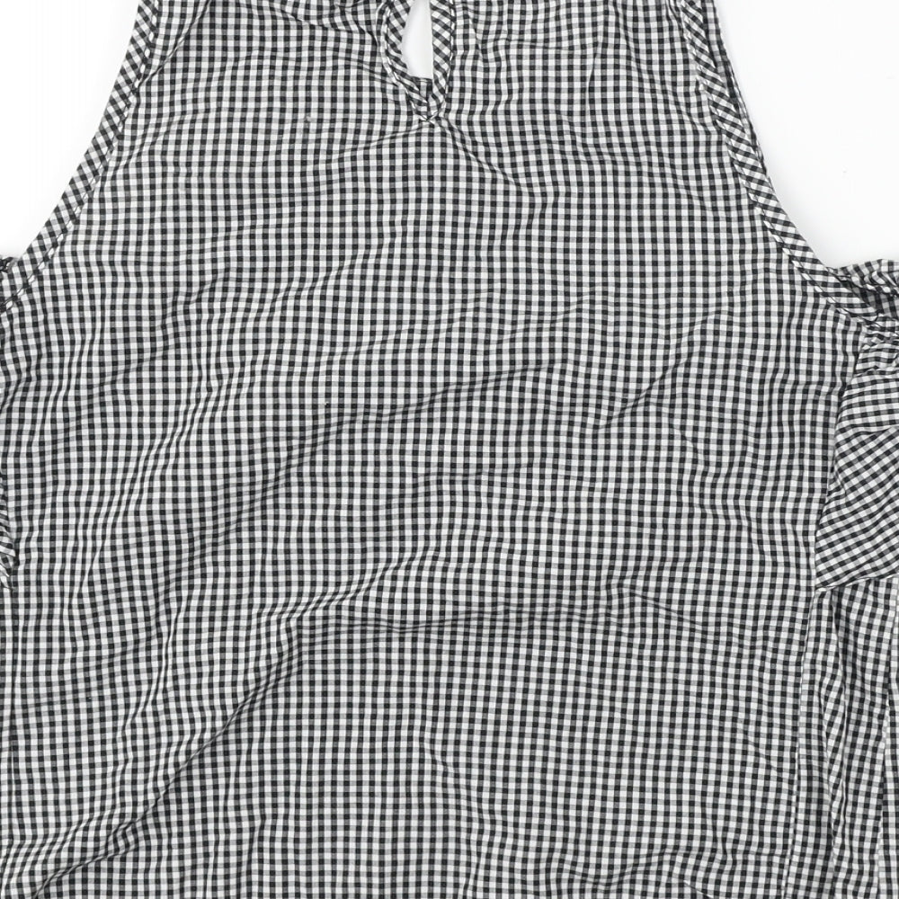 Atmosphere Womens White Check Basic Blouse Size 6
