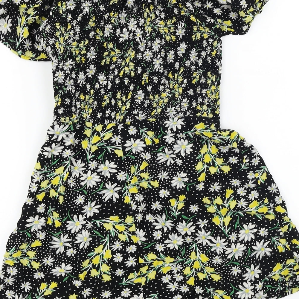 ASOS Womens Black Floral Jumpsuit One-Piece Size 8