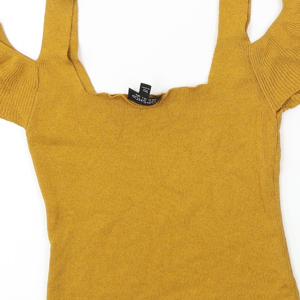 Topshop Womens Yellow Pullover Jumper Size 8