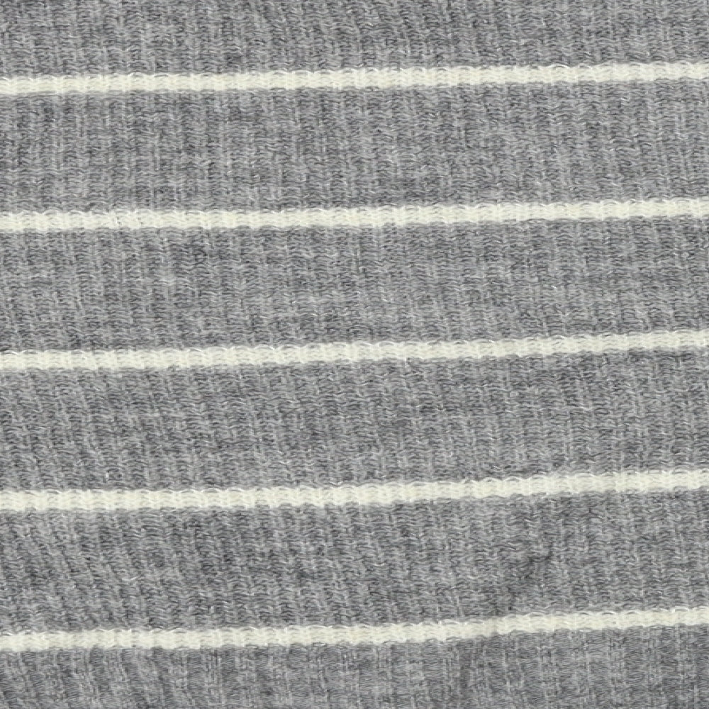 New Look Womens Grey Striped Pullover Jumper Size S