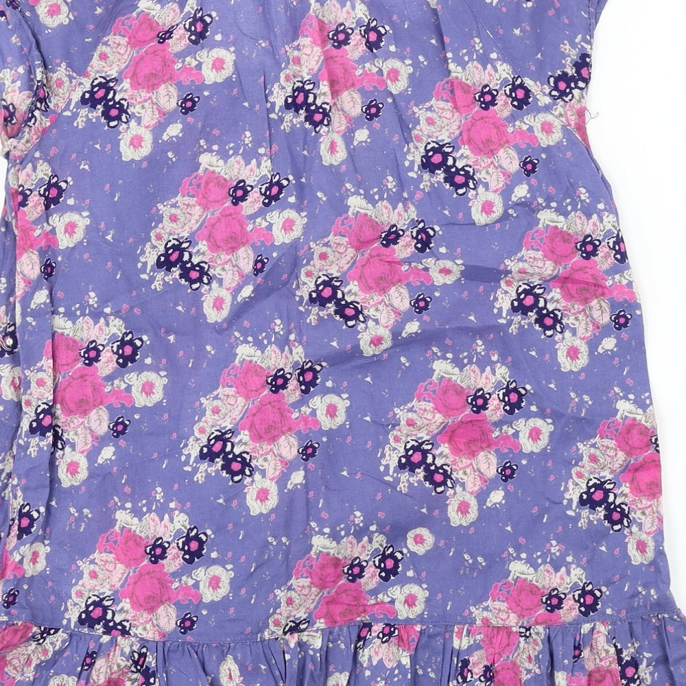Dorothy Perkins Womens Purple Floral Basic Blouse Size 8