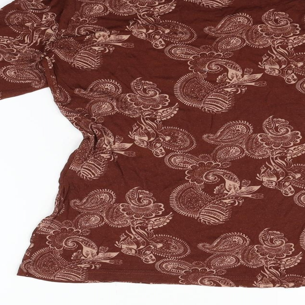 H&M Womens Brown Geometric Basic T-Shirt Size M