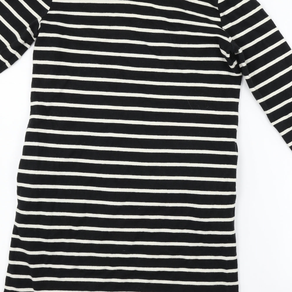 uniclo Womens Black Striped Pullover Jumper Size S