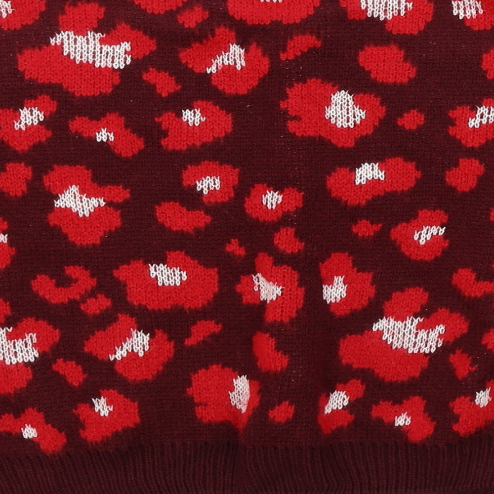 Primark Womens Red Geometric Pullover Jumper Size M