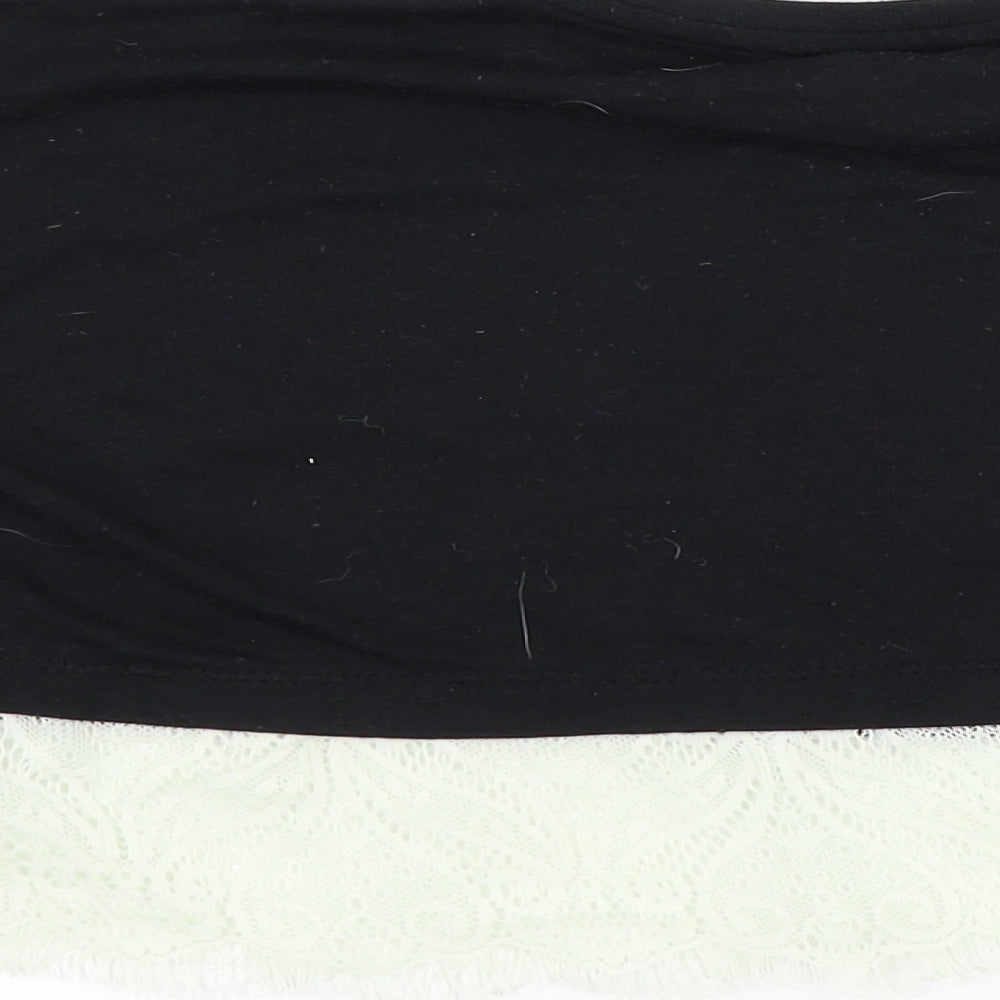 Kylie Girls Black Houndstooth Basic T-Shirt Size 9 Years - LACE BOTTOM