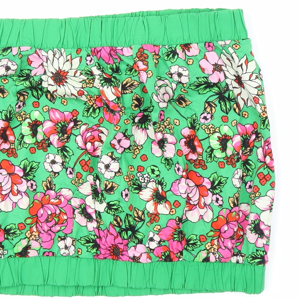 NEXT Womens Green Floral Cropped Blouse Size 8