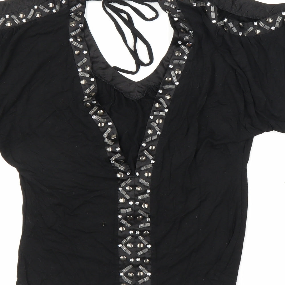 Lipsy London Womens Black Basic Blouse Size 8