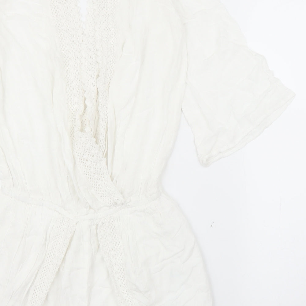 F&F Womens White Romper One-Piece Size 8