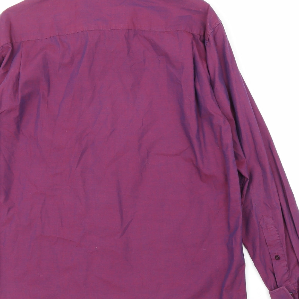 Florence & Fred Mens Purple Button-Up Size S