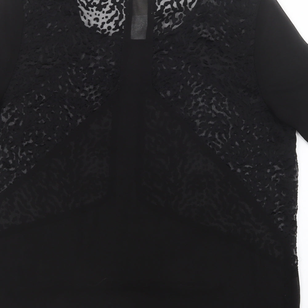 Pins & Needles Womens Black Mesh Basic Blouse Size L