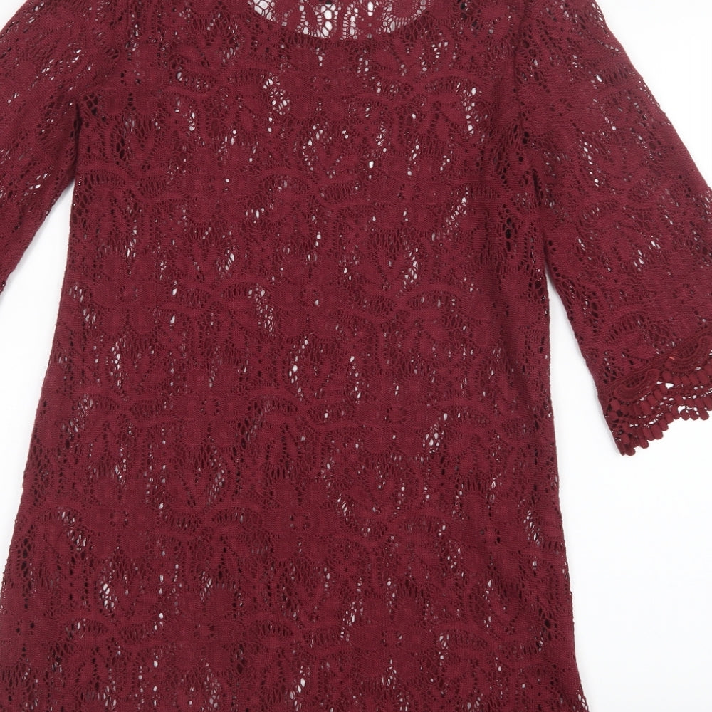 Divided by H&M Womens Red Knit Basic Blouse Size 10