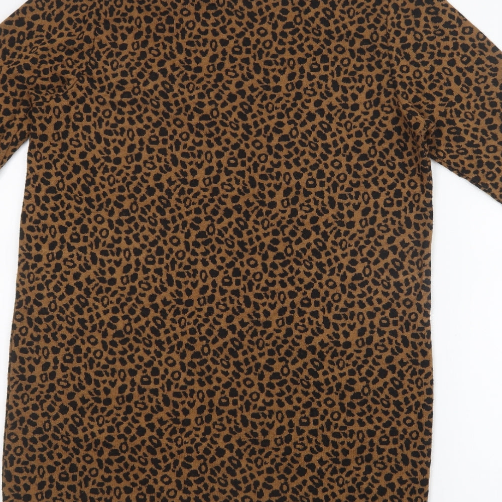 TU Womens Black Animal Print Mini Size 12
