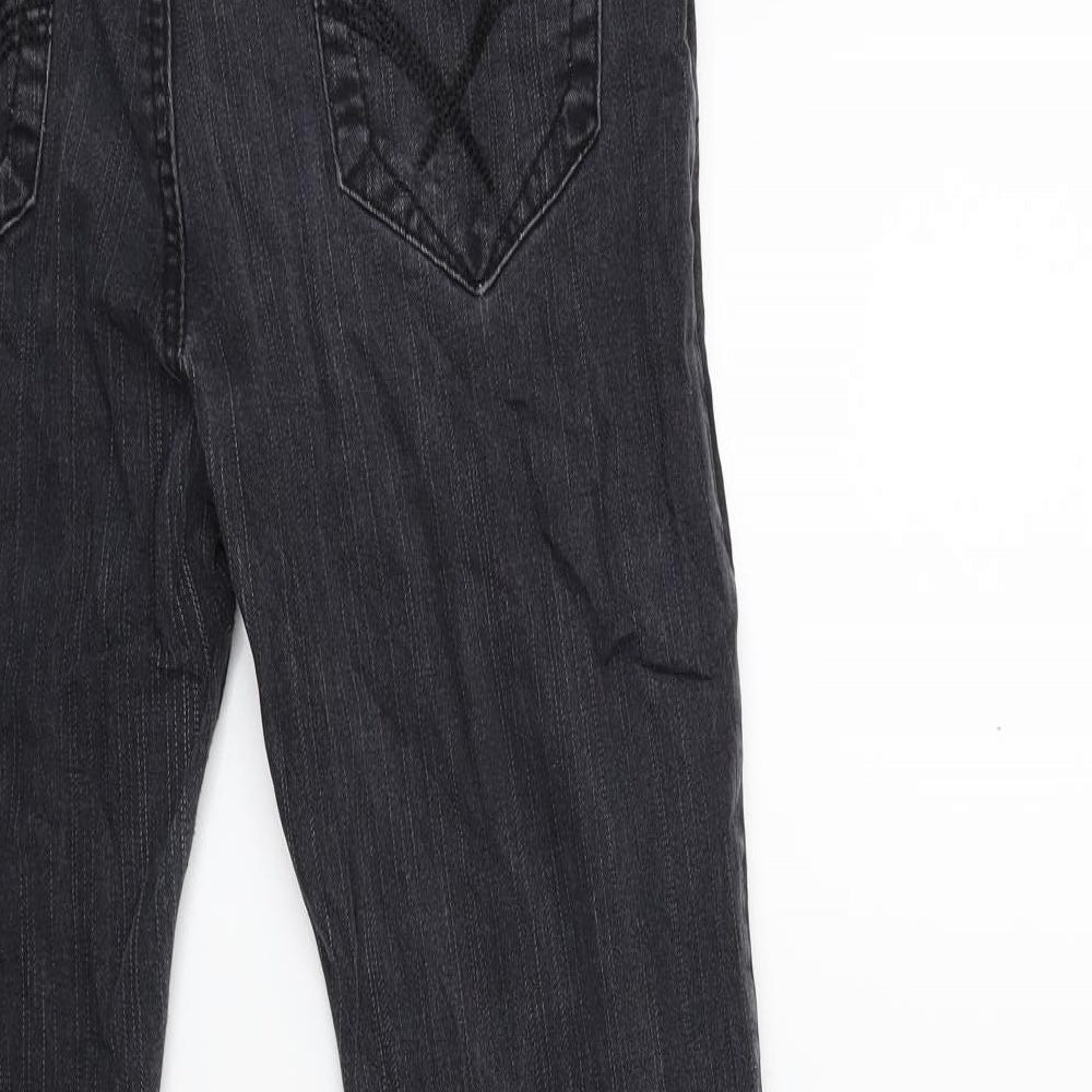 rose player Womens Black Denim Skinny Jeans Size 14 L30 in