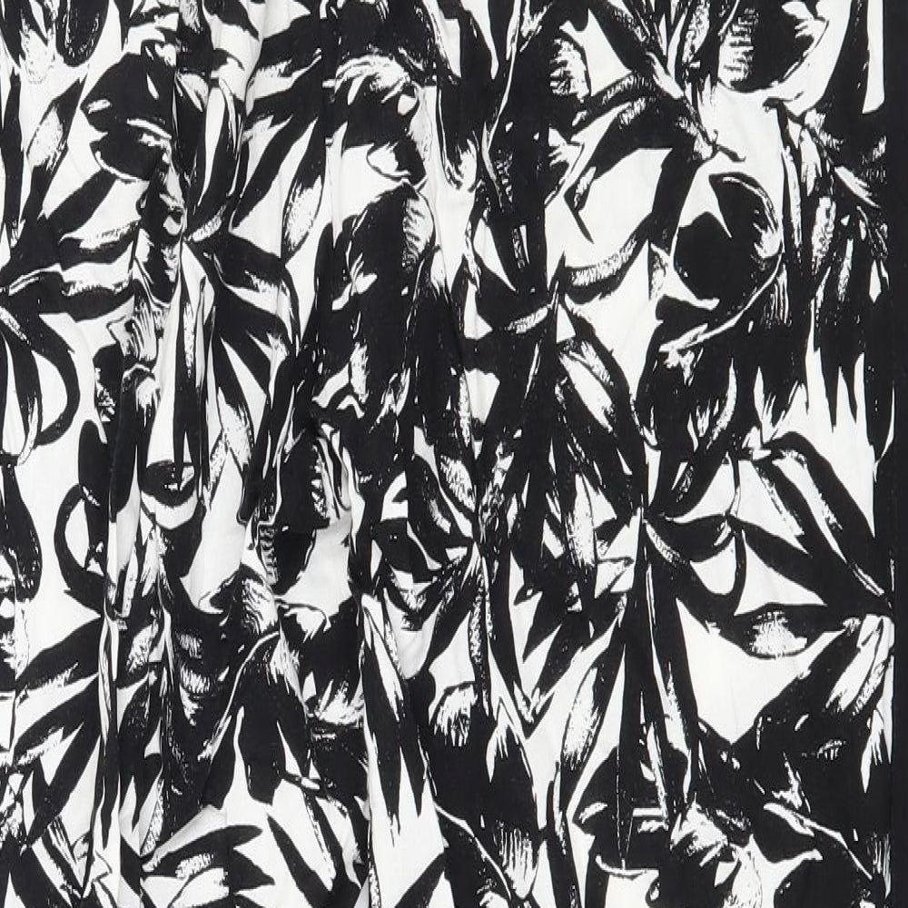 Dorothy Perkins Womens Black Floral Trousers Size 8 L25 in
