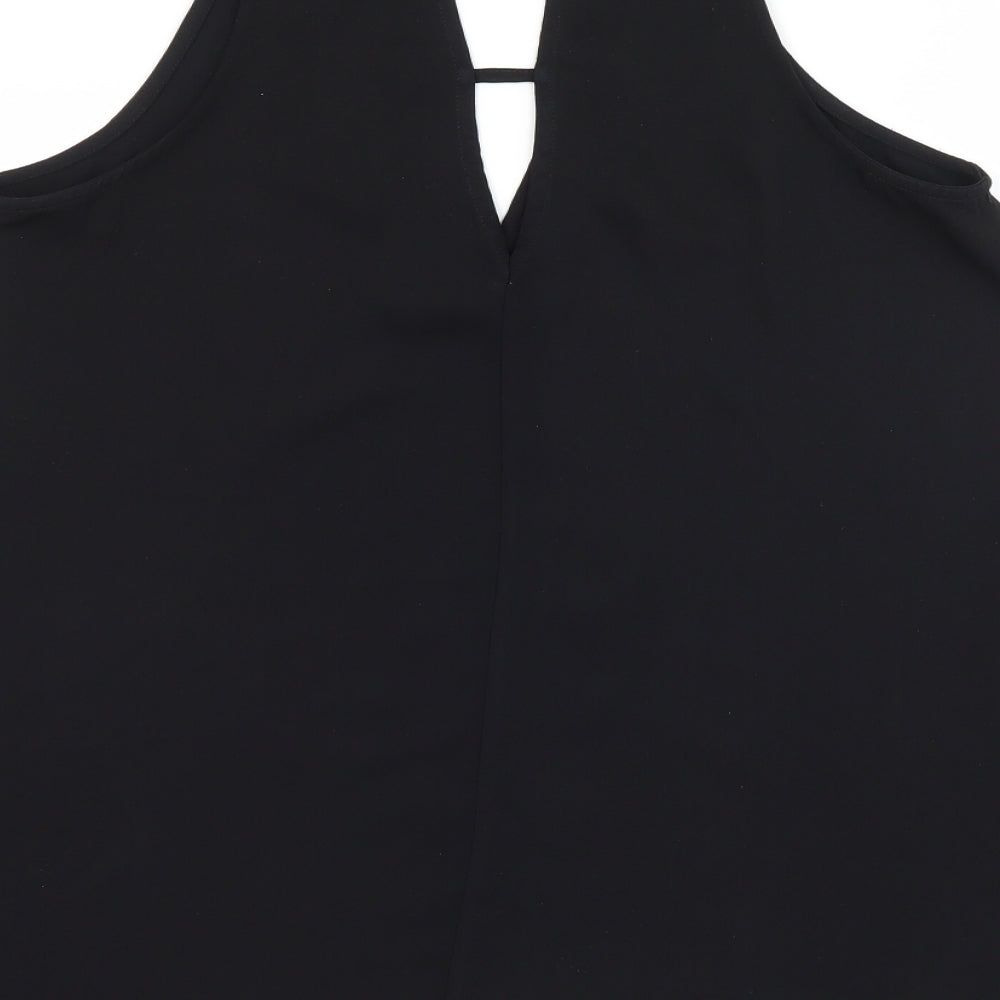 River Island Womens Black Camisole Tank Size 8 - Cut out back