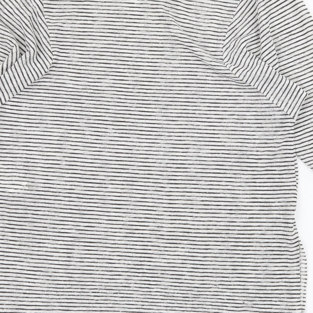 Zara Womens White Striped Knit Pullover Jumper Size S