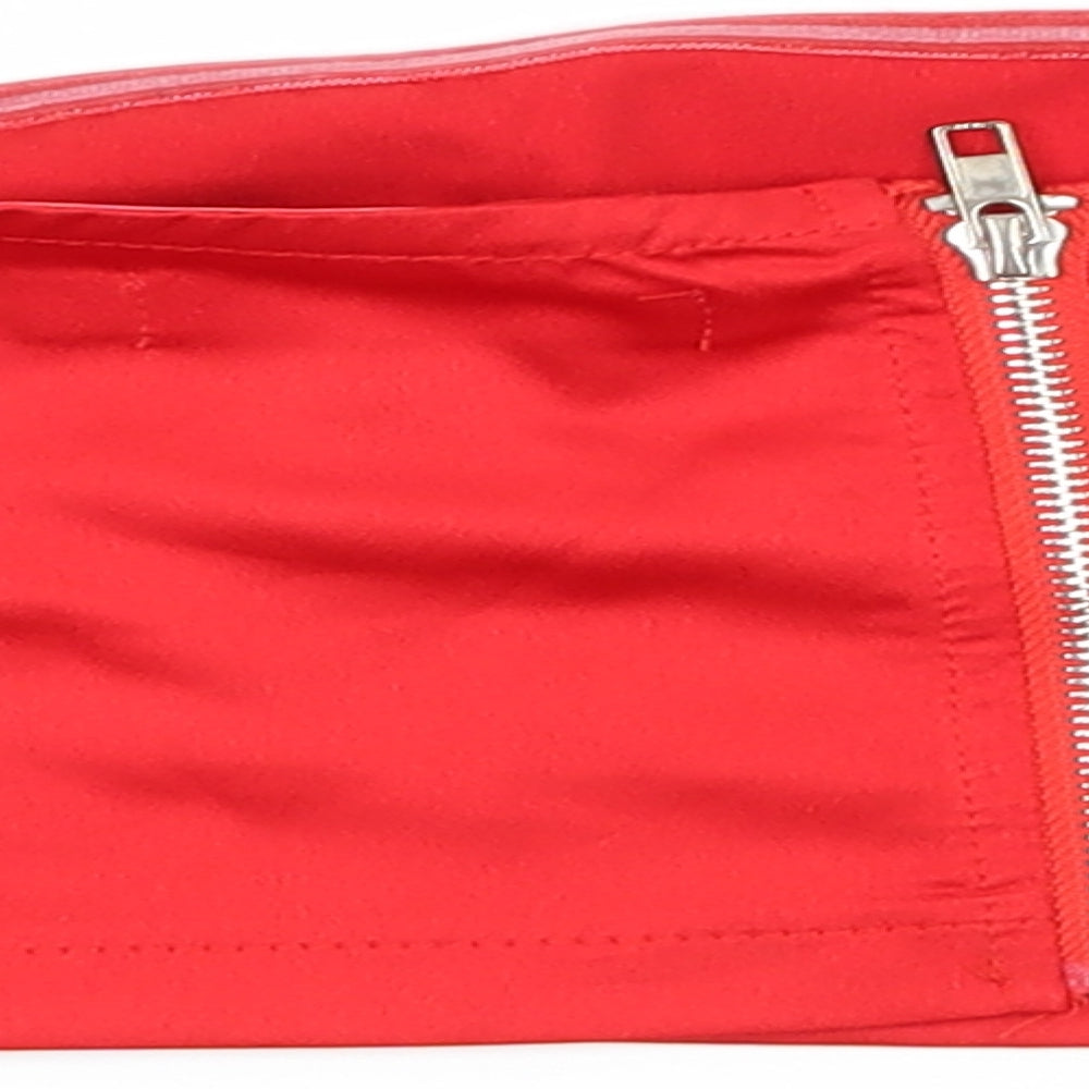 Missguided Womens Red Satin Basic Tank Size 10