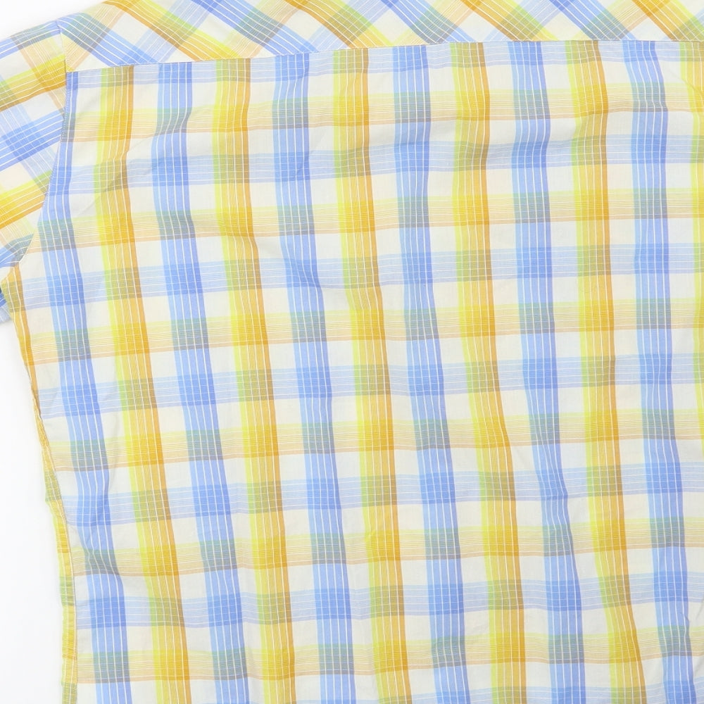 Encore Mens Blue Check Button-Up Size M