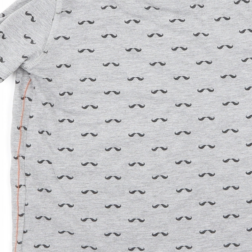 F&F Boys Grey Basic T-Shirt Size 4 Years - mustache
