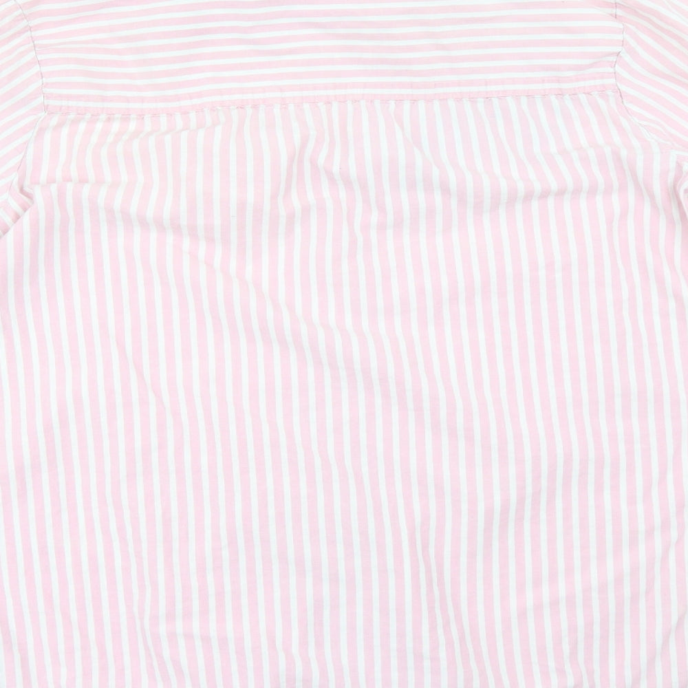 LOVE TO LOUNGE Womens Pink Striped Basic Button-Up Size 14
