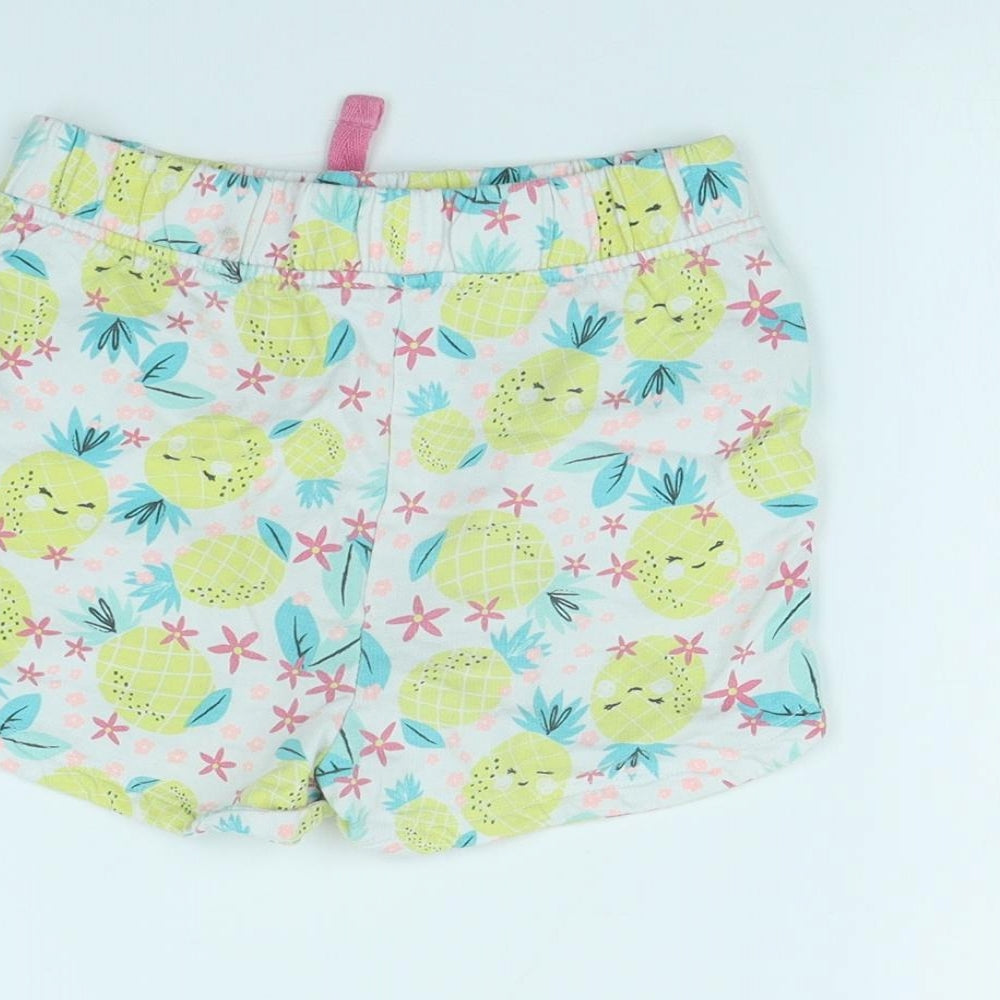 M&Co Girls White Spotted Cut-Off Shorts Size 7 Years