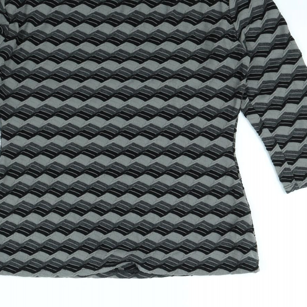 Phase Eight Womens Grey Striped Pullover Jumper Size 10