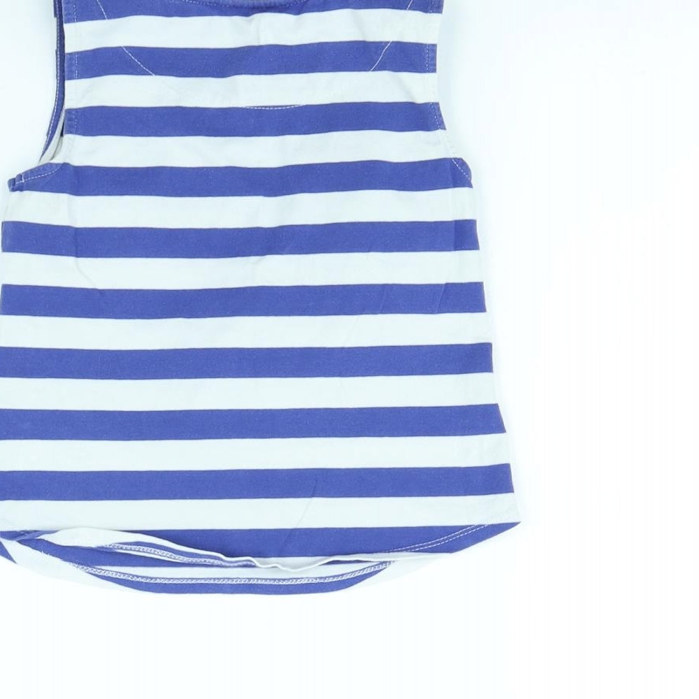 John Lewis Girls Blue Striped Basic Tank Size 6 Years