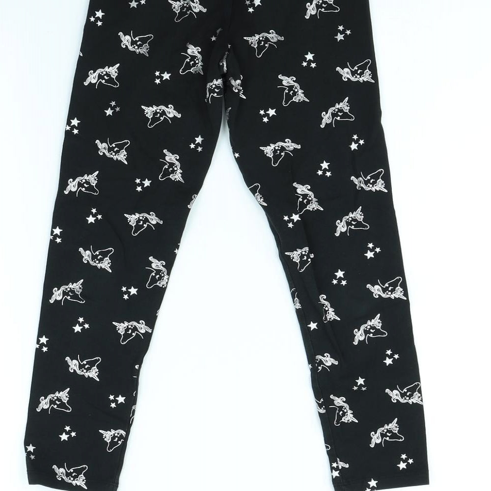 Nutmeg Girls Black Spotted Capri Trousers Size 8 Years