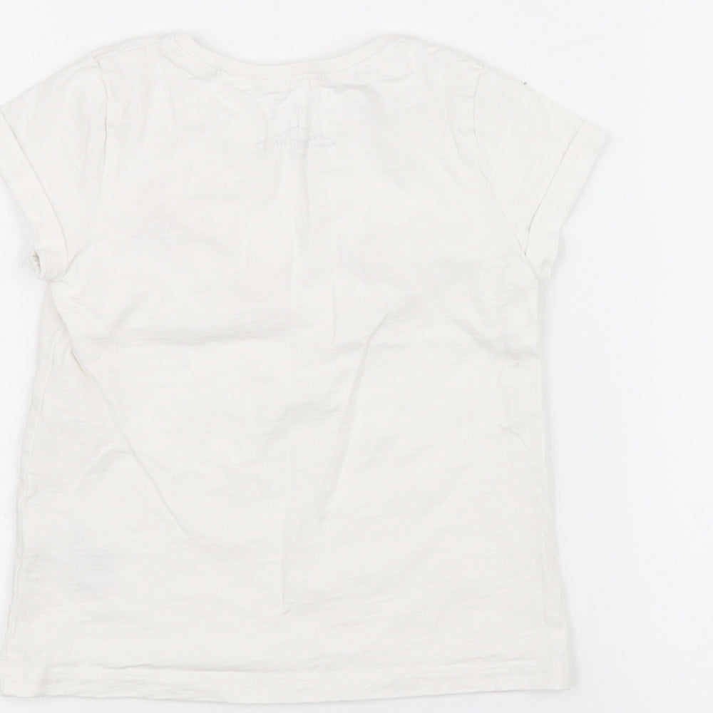 NEXT Girls White Basic T-Shirt Size 2-3 Years - Flamingo