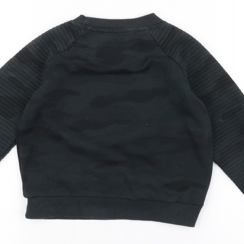 Primark Boys Green Camouflage Pullover Jumper Size 5-6 Years